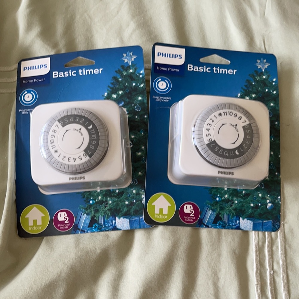 Indoor Basic Timer Home Power Outlet 2-Pack